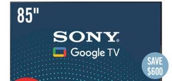 The Brick Sony 85 x77l 4k hdr led google tv offer