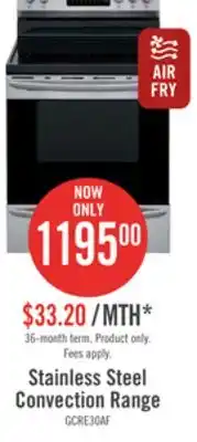 The Brick Frigidaire gallery 5.7 cu. ft. freestanding electric range with air fry - gcre306caf offer