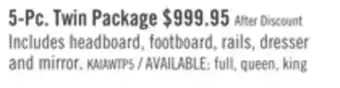 The Brick Kaia 5-piece twin bedroom package offer