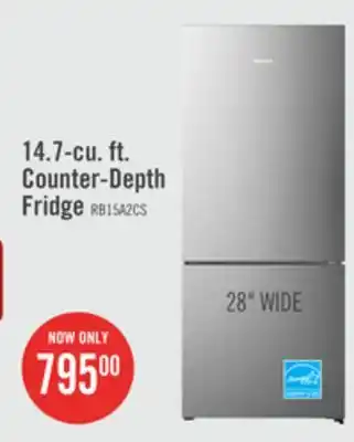 The Brick Hisense 14.7 cu. ft. counter-depth bottom-mount refrigerator - rb15a2cse offer