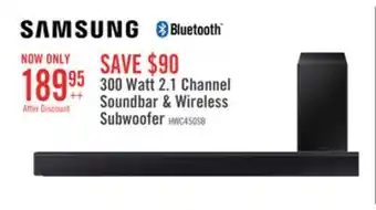 The Brick Samsung 2.1 soundbar with subwoofer and wireless subwoofer offer
