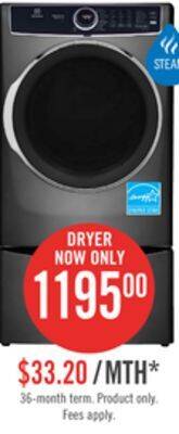 The Brick Electrolux 8 cu. ft. electric dryer - elfe763cat offer