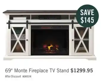The Brick Monte 69 electric fireplace tv stand - white offer