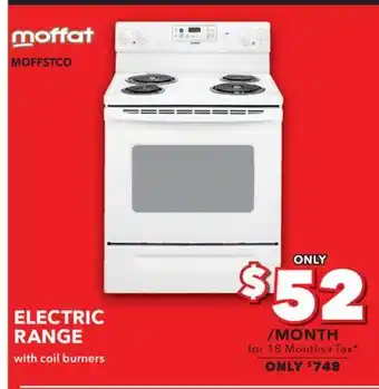 Surplus Furniture Moffat white 30 electric range with coil burners offer
