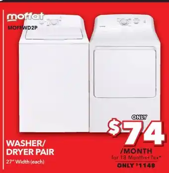Surplus Furniture Moffat white 27 washer & dryer set offer