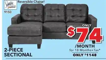 Surplus Furniture Venaldi gunmetal 2-piece sectional offer