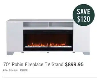 The Brick Robin 70 electric fireplace tv stand offer