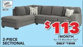 Surplus Furniture Dalhart charcoal 2pc sectional offer