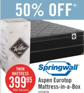 The Brick Springwall aspen eurotop twin mattress-in-a-box offer