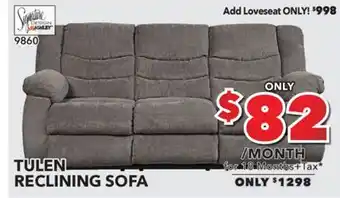 Surplus Furniture Tulen gray reclining sofa offer