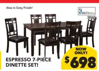 Viola espresso 7-piece dinette set