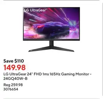 Staples Lg ultragear 24 fhd 1ms 165hz gaming monitor - 24gq40w-b offer