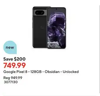 Staples Google pixel 8 - 128gb - obsidian - unlocked offer