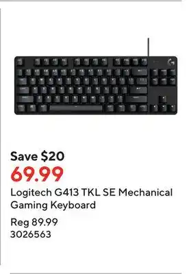 Staples Logitech g413 tkl se mechanical gaming keyboard offer