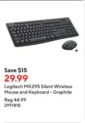 Staples Logitech mk295 silent wireless mouse and keyboard - graphite offer