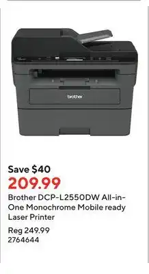 Staples Brother dcp-l2550dw all-in-one monochrome mobile ready laser printer offer