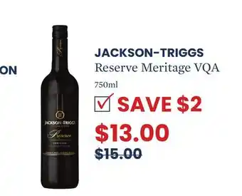 Wine Rack Jackson-triggs reserve meritage vqa offer