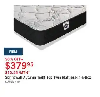 The Brick Springwall autumn tight top twin mattress-in-a-box offer