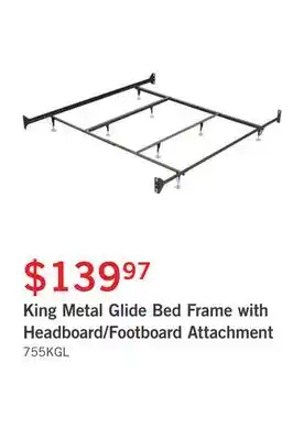 The Brick King metal glide bed frame with headboard/footboard attachment offer