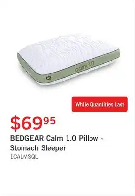 The Brick Bedgear calm 1.0 pillow - stomach sleeper offer