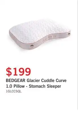 The Brick Bedgear glacier cuddle curve 1.0 pillow - stomach sleeper offer