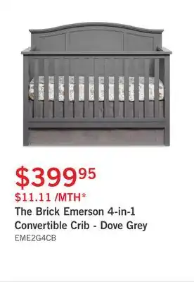 The Brick Emerson 4-in-1 convertible crib - dove grey offer