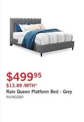 The Brick Rain queen platform bed - grey offer