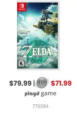 GameStop Nintendo switch zelda playd game offer