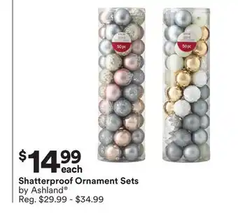 Michaels Shatterproof ornament sets by ashland offer