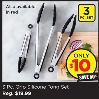 Kitchen Stuff Plus 3 pc. grip silicone tong set offer