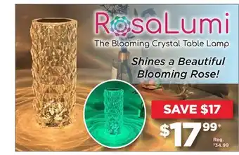 Showcase Rosalumi the blooming crystal table lamp offer