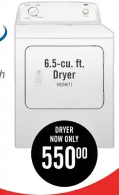 The Brick Inglis 6.5 cu. ft. electric dryer with automatic drying control yied4671ew offer