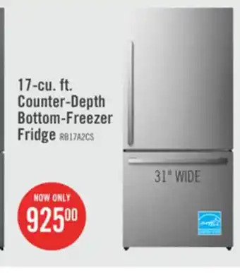 The Brick Hisense 17 cu. ft. counter-depth bottom-mount refrigerator - rb17a2cse offer