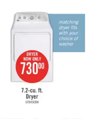 The Brick Ge 7.2 cu. ft. electric dryer with sanifresh cycle - gtd45ebmrws offer