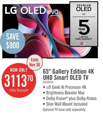 The Brick Lg 65 g3 series 4k oled evo smart webos tv offer