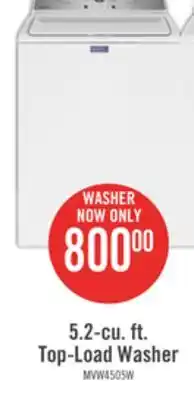 The Brick Maytag 5.2 cu. ft. top-load washer with power agitator - mvw4505mw offer
