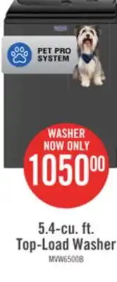 The Brick Maytag 5.4 cu. ft. pet pro top-load washer - mvw6500mbk offer