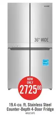 The Brick Kitchenaid 19.4 cu. ft. counter-depth 4-door refrigerator - krqc506mps offer