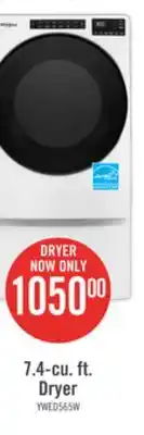 The Brick Whirlpool 7.4 cu. ft. electric dryer with wrinkle shield - ywed5605mw offer