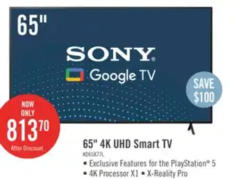 The Brick Sony 65 x77l 4k hdr led google tv offer