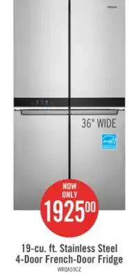 The Brick Whirlpool 19.4 cu. ft. 4-door french-door refrigerator - wrqa59cnkz offer