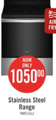 The Brick Whirlpool 5.3 cu. ft. electric range with 5-in-1 air fry oven - ywfe550s0lz offer