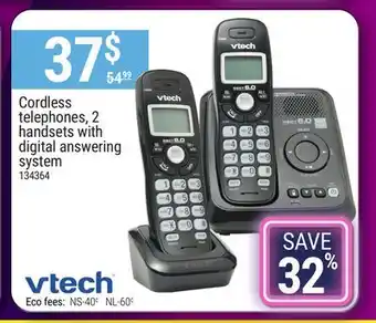 Rossy Vtech cordless telephones, 2 handsets with digital answering system offer