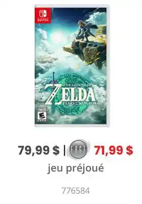 GameStop Jeu préjoué nintendo switch offer