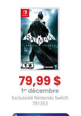 GameStop Batman: arkham trilogy de warner bros games switch nintendo switch offer