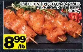 Supermarché PA Fresh marinated chicken skewers offer