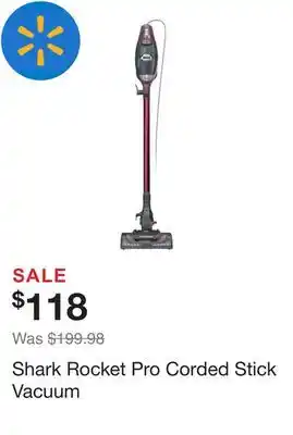 Walmart Shark rocket pro corded stick vacuum offer