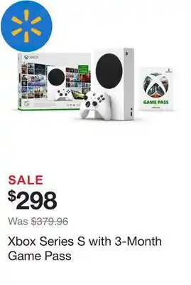 Walmart Xbox series s with 3-month game pass offer
