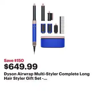 Best Buy Dyson airwrap multi-styler complete long hair styler gift set - ultra blue/blush offer