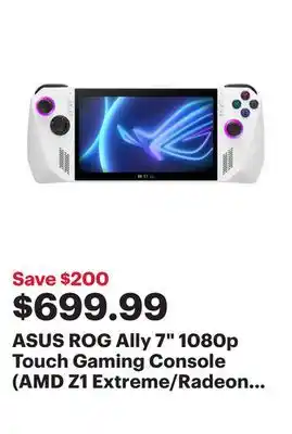 Best Buy Asus rog ally 7 1080p touch gaming console (amd z1 extreme/radeon navi3/16gb ram/512gb ssd/windows 11/xbox gamepass) - exclus offer